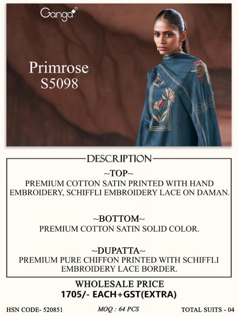 Ganga primrose 5098 surat wholesale market dress materials